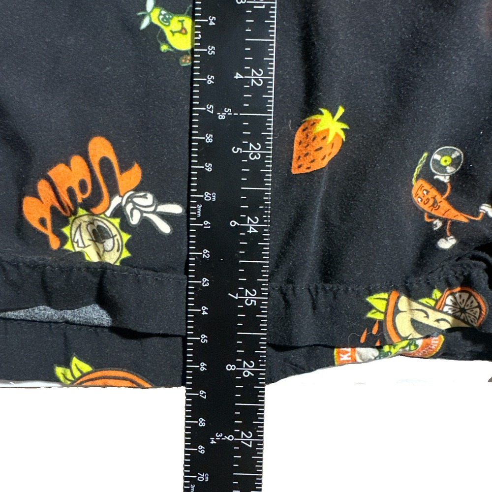 Vans Men's Black Short Sleeve Button-Up, Fruit Sticker Pattern, Size Medium - Picture 5 of 10